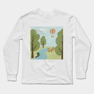 Curious fox and rabbit Long Sleeve T-Shirt